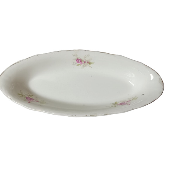 Floral Celery Trinket Ring Soap Dish Oblong Transferware Mid Century Modern VTG - Picture 10 of 16